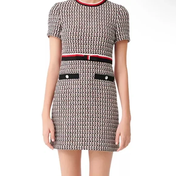 Elegant Black and White Tweed Dress - Picture 1 of 9